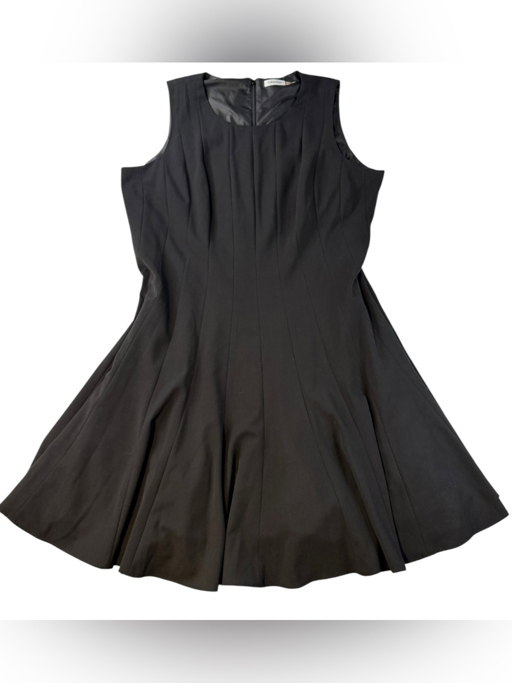 Calvin Klein Black Sleeveless Fit-and-Flare Midi Dress - Picture 2 of 10